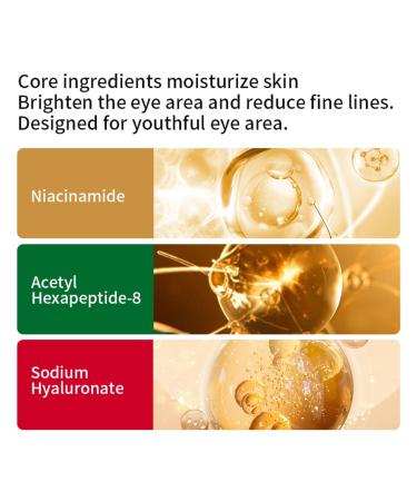 Eye Cream for Dark Circles and Puffiness Anti Aging Under Eye Cream with Niacinamide Acetyl Hexapeptide-8 & Sodium Hyaluronate Hydrating Brightener for Fine Lines Wrinkles & Eye Bags 0.7oz Platinum - Buy Online on GoSupps.com