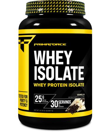 Primaforce Whey Protein Isolate Powder (Vanilla 2 lbs) - Non-GMO Gluten Free