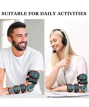Hinged Elbow Brace - Adjustable ROM Post-Op Arm Splint with Sling Stabilizer for Injury Recovery | Pain Relief for Men & Women (Right - Buy Online on GoSupps.com