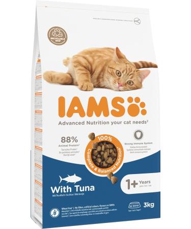 IAMS Dry Cat Food with Tuna - Nutritious 3kg Formula for Cats Aged 1-6 Years - International Shipping - Buy Online on GoSupps.com