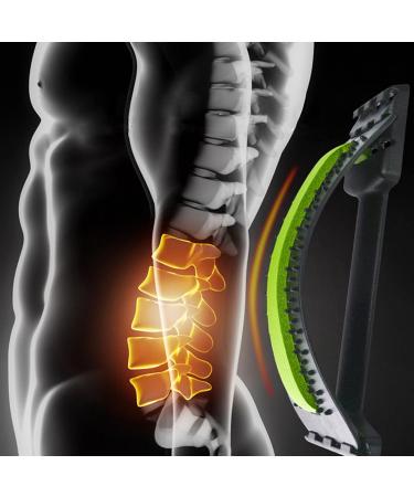 Backer Lumbar Spine Massager - Adjustable Pain Relief Cracker Strain Board for Lower Back - 3 Level Green & Black Support - Buy Online on GoSupps.com