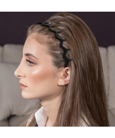 WHAVEL 6 PCS Non Slip Plastic Headbands for Women - Black Zig Zag Wavy Headbands with Teeth Comb - Effortless Hair Bands for Women, Men, Teen Girls - Buy Online on GoSupps.com