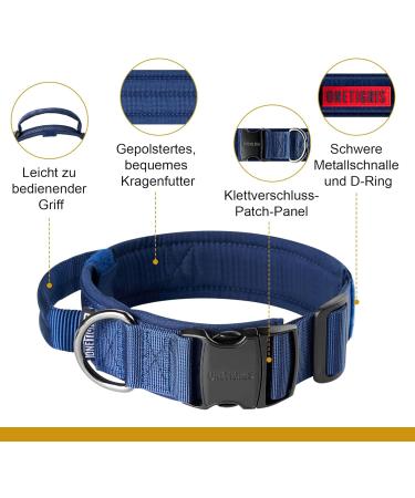 OneTigris Blue Dog Collar with Metal Buckle | Durable Adjustable MM Size for All Breeds | International Shipping Available - Buy Online on GoSupps.com