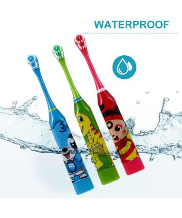 Kids Automatic Soft Toothbrush Set | Gentle Cartoon Whitening Heads | Suitable for Toddler | Vibrating & Sensitive | Assorted Colors | 18.5X2.3X2.3cm - Buy Online on GoSupps.com