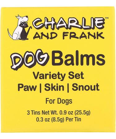 Charlie & Frank Dog Balms Variety Set - Paw, Skin & Snout Care - 3 Tins (0.3 oz Each) - Buy Online on GoSupps.com