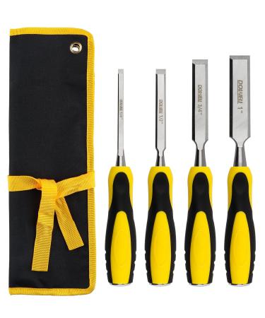 DOWELL Wood Chisel Tool Set 4pc Sturdy Chisel 1/4 inch 1/2 inch 3/4 inch 1 inch with Carpenter Pencils HY080103 - Buy Online on GoSupps.com