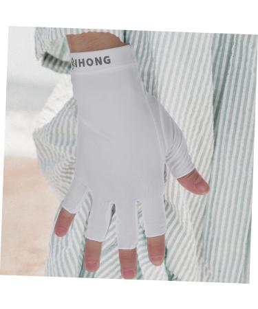 Healeved 2 Pairs Uv Gloves Nail Dryer Uv Glove Gel Manicure Gloves Fingerless Manicure Gloves Uv Shield Gloves Nail Gel Uv Nail Gloves Lamp Fabric Anti-uv White Women's - Buy Online on GoSupps.com