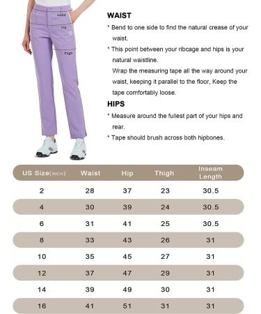 Lesmart Women's Golf Pants - Stretch Lightweight Breathable Quick Dry Work Pants with Pockets - Size 14, New Purple - Buy Online on GoSupps.com