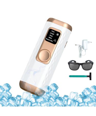 IPL Laser Hair Removal Device - Ice Cooling Function for Painless Laser Hair Removal with 3 Function HR/SC/RA and 5 Energy Levels Freezing Point Laser Hair Removal Device for Body Leg Armpit