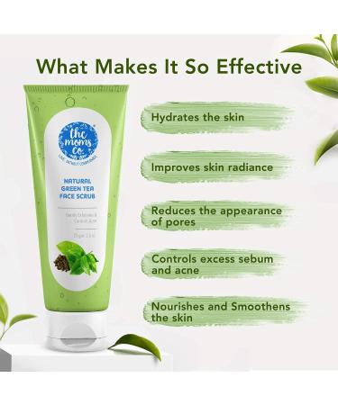 Natural Green Tea Face Scrub for Acne | Exfoliating with Tagua Nut & Black Sand | Vitamin C Enriched | All Skin Types (75g - Buy Online on GoSupps.com