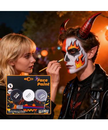 Adult Body Paint - Washable Makeup Cream | 3 Colors of Makeup for Parties Costumes Adults Women Clown Vampire Witch Skeleton - Buy Online on GoSupps.com