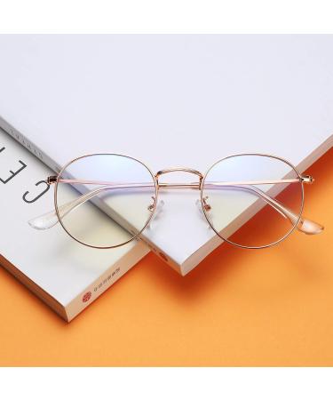 Joxigo Blue Light Filter Glasses | Retro Round Metal Frame | Anti-Fatigue & UV Protection | Includes Glasses Case - Buy Online on GoSupps.com
