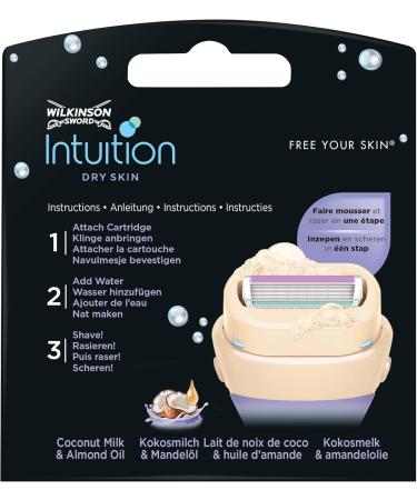 Wilkinson Sword Intuition Dry Skin Razor Blades for Women - 3 Pack | Smooth Shave & Skin Care - Buy Online on GoSupps.com