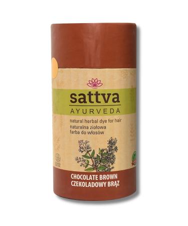 Sattva Natural Hair Color Chocolate Brown Henna Suitable for Allergy Sufferers Organic Plant Color for Color Volume and Shine of Natural Hair Double Portion