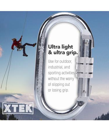 25kN Heavy Duty Locking Carabiner Clip - UIAA & CE Rated - Industrial Strength for Climbing, Rigging, Hammocks - 2pc Set - Buy Online on GoSupps.com
