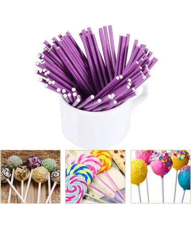 Lollipop Sticks - Colorful Candy Sticks Lollipop Sticks for Making Lollipops Cake Candy Chocolates 100 Pieces (Purple) - Buy Online on GoSupps.com