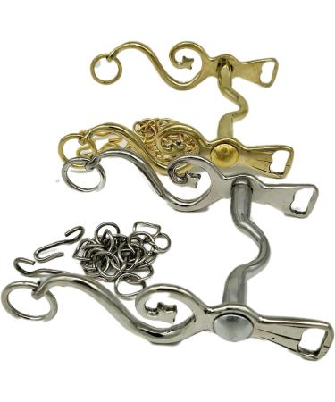 Kandare Spanish Baroque Portuguese Show Spurs - 12.5 13.5 15.5 16.5 | Gold & Silver | Includes Chin Chain - Buy Online on GoSupps.com