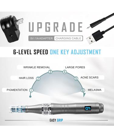 Dr. Pen M8-W Microneedling Pen Set | Tennessee Essentials - 5 Sets of Needles | Adjustable Size 0.25mm-2.5mm | Microneedle Dermapen for Face & Body | Home Use - Buy Online on GoSupps.com