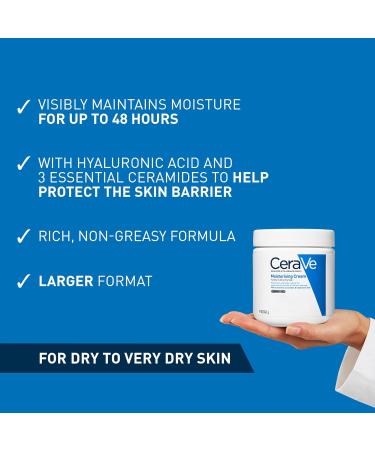 CeraVe Moisturising Cream 562ml for Dry to Very Dry Skin with Hyaluronic Acid and Ceramides - Buy Online on GoSupps.com