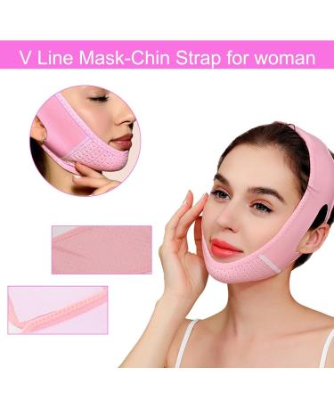 Face Lift Strap & 40 Stickers Set | Double Chin Reducer - Reusable Breathable & Invisible Tape - Pink Face Slimming Solution for Women - Buy Online on GoSupps.com