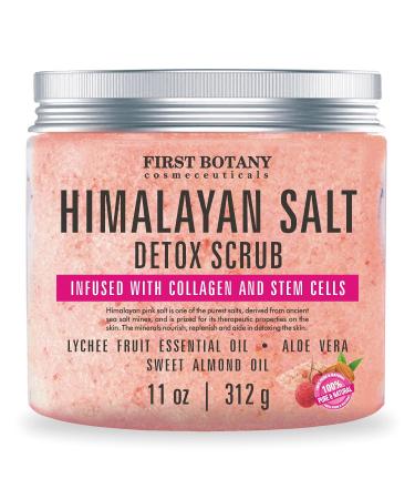 Himalayan Salt Body Scrub with Collagen and Stem Cells - Natural Exfoliating Salt Scrub & Body and Face Souffle helps with Moisturizing Skin, Acne, Cellulite, Dead Skin Scars, Wrinkles (11 oz) Himalayan Salt 11 Ounce (Pack…