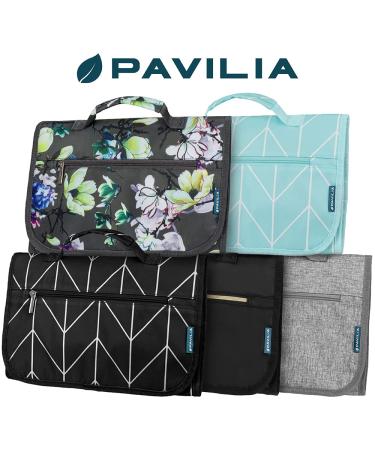Pavilia Hanging Toiletry Bag | Foldable Travel Organizer for Cosmetics & Jewelry | Water-Resistant | Heather Grey - Buy Online on GoSupps.com