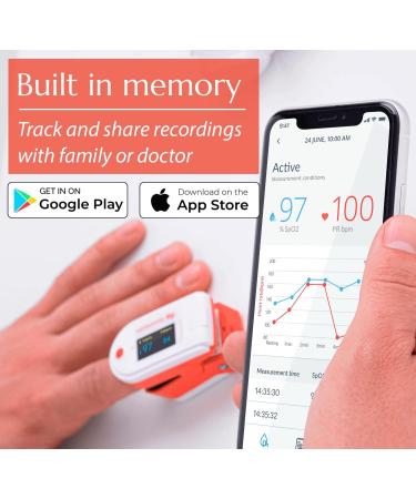 SonoHealth DocPro 7000BT Fingertip Oximeter - Professional Grade Blood Oxygen & Heart Rate Monitor - Buy Online on GoSupps.com