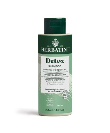 Herbatint Shampoo Detox, Detoxifying and Revitalizing Shampoo - 260 ml | Cleanses and Frees Scalp and Hair from Impurities | Cosmos Organic Certified, 98% Natural Ingredients, Vegan