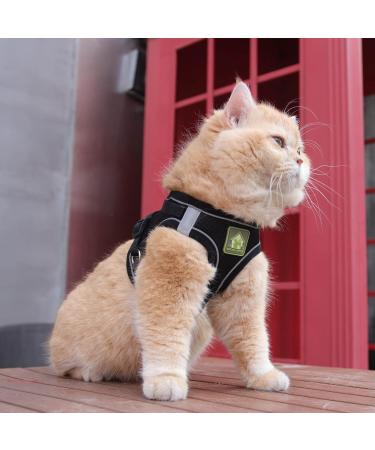 Femax Soft Mesh Dog Harness with Leash for Small & Medium Dogs | Adjustable Reflective No Pull Vest for Chihuahua & Cats - XS (26-29cm) - Black - Buy Online on GoSupps.com