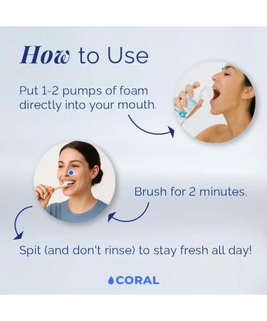 Coral Nano Silver Foaming Toothpaste Fluoride Free Natural Remineralizing Tooth Foam Whitening SLS & Glycerin Free with Xylitol & Coral Calcium Mint Flavor (4oz 3-Month Supply) Mint 4.2 Ounce (Pack of 1) - Buy Online on GoSupps.com
