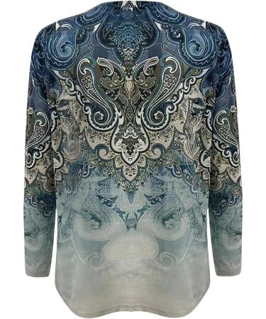 Women's Spring/Summer 2023 Workout Vintage Printing Casual Tops Dark Blue-7 Medium - Buy Online on GoSupps.com