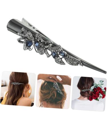 DRESSOOS Alligator Hair Clip crystal Cymbidium bill decorate clip small thin decorative skin bow tie sharp mouth clip headgear Duck Bill Clips Hair - Buy Online on GoSupps.com