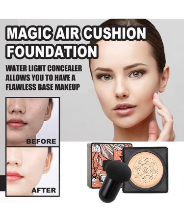 Mushroom Head Air Cushion CC Cream | Long-Lasting Moisturizing BB Cream with Makeup Sponge - Natural-2 - Buy Online on GoSupps.com
