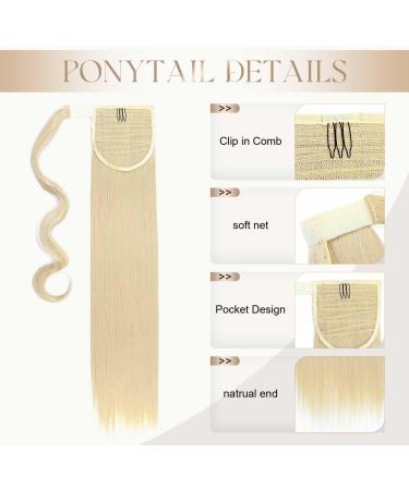 S-noilite Trendy 23 Straight Wrap around Ponytail Clip in Hair Extension - Bleach Blonde 23 Inch - Buy Online on GoSupps.com
