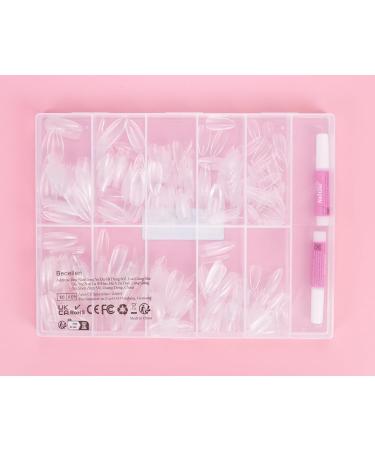 Cell 500 Soft Gel Artificial Nail Tips - Full Cover Almond Fake Nails Set with Glue for Nail Art - Buy Online on GoSupps.com