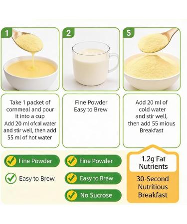 Poudre De Petit D jeuner Instantan e De Bouillie De Ma s Pure 20 Sachets Sans Sucre (600 G Au Total) Pr t En 30 Secondes Boisson De Remplacement De Repas - Buy Online on GoSupps.com