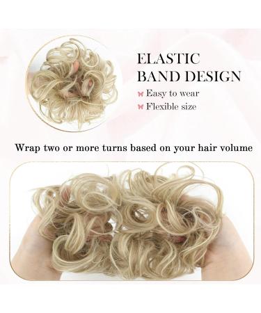Vlasy Messy Bun Hair Piece | Curly Wavy Scrunchies Extensions | Synthetic Chignon Updo | Girls Hair Accessories (35g F16/613#) - Buy Online on GoSupps.com