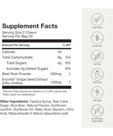 HumanN SuperBeets Heart Chews - Boost Heart Health | 60 Chews - Buy Online on GoSupps.com