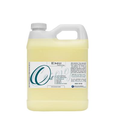 100% Pure Natural Emu Oil 32 oz - Therapeutic Grade A for Hair, Skin, Body | 6X Refined - Buy Online on GoSupps.com