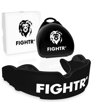 Fightr Premium Mundsprung - ideal breathing & easy to adapt |Sport tooth protection for boxes MMA Muay Thai hockey & martial arts |including hygiene box 1 set all black - Buy Online on GoSupps.com