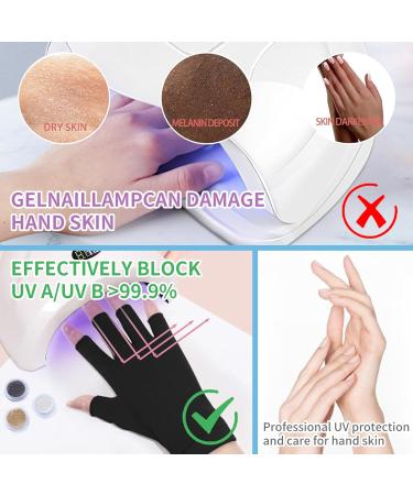 UV Gloves for Gel Nails Anti UV Gloves for Nail Lamp Light UV Protection Gloves Cotton Fingerless Gloves Gel Manicures Glove UV Gloves for Nail Art Skin Care Protecting Hands from UV Light Harm - Buy Online on GoSupps.com