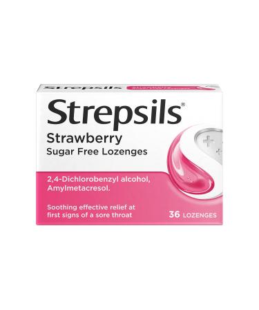 Strepsils Strawberry Sugar Free Lozenges 36s Sore Throat Relief Soothes Sore Throat Fights Infection Works in 5 Mins Strawberry 36 Count (Pack of 1) - Buy Online on GoSupps.com