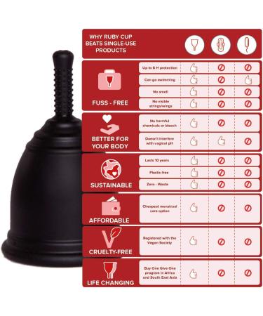 Ruby Cup Hypoallergenic Menstrual Cup Size S - Small Light Period - Ideal for Beginners - Reliable Alternative to Tampons - 1 Pack Red - Buy Online on GoSupps.com