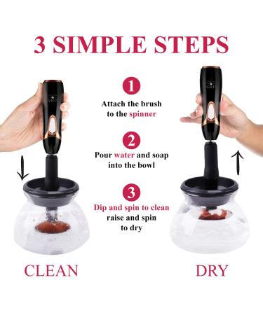 Makeup Brush Cleaner Machine with Shampoo - Automatic Electric Spinner & Dryer - 2 in 1 Tool with Shampoo - Clean & Dry Brushes in Seconds - Buy Online on GoSupps.com