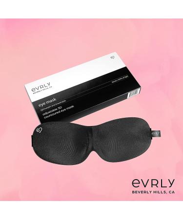 EVRLY Beverly Hills Eye Mask for Eyelash Extensions - 3D Contoured Design, Soft Fabric, Deep Eye Cavities - Adjustable Headband Strap for Pressure-Free Sleep & Travel (Black) - Buy Online on GoSupps.com