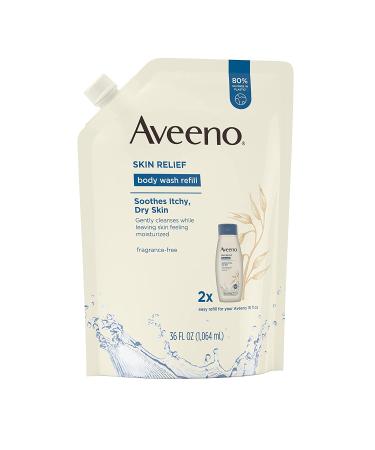 Buy Aveeno Skin Relief Body Wash Refill 36 Fl. Oz - Fragrance Free for Sensitive Skin - Buy Online on GoSupps.com