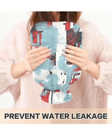 Naanle Hot Water Bottle with Cover - Black Red Karo 1L Heat Bottle for Back Pain Relief & Cold Therapy - Buy Online on GoSupps.com