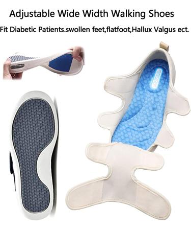 SDEQA Adjustable Diabetic Slippers for Men and Women - Extra Wide Memory Foam Walking Shoes for Elderly - Lightweight, Breathable, Anti-Slip Design - Size 6.5 B - Buy Online on GoSupps.com