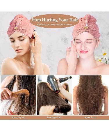 Domxies Microfiber Hair Towel Wrap - Ultra Absorbent Fast Drying Hair Towel for Long, Curly, Thick, Frizzy Hair - Grey+Mint Green - Buy Online on GoSupps.com