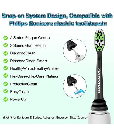 Aoremon Replacement Toothbrush Heads for Philips Sonicare DiamondClean - Black (Pack of 10) - Buy Online on GoSupps.com